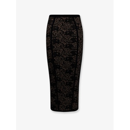 Embroidered knitted skirt