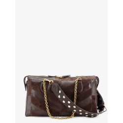 Panthea suede and leather shoulder bag