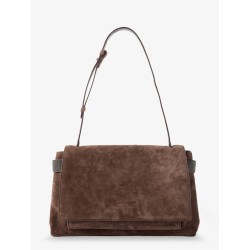 Suede crossbody bag with Monili details