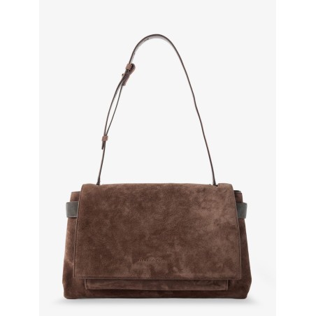 Suede crossbody bag with Monili details