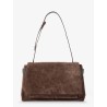 Suede crossbody bag with Monili details