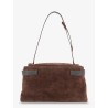 Suede crossbody bag with Monili details