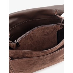 Suede crossbody bag with Monili details