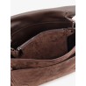 Suede crossbody bag with Monili details
