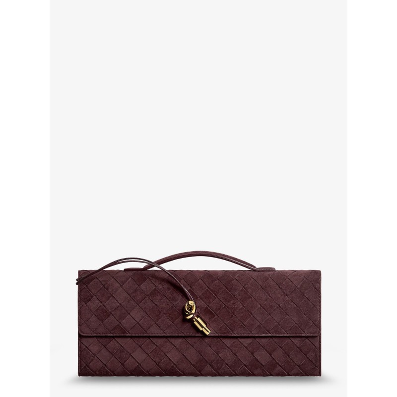 Andiamo Suede Clutch with Intrecciato pattern
