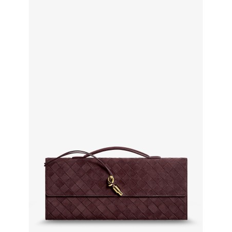 Andiamo Suede Clutch with Intrecciato pattern