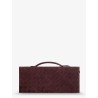 Andiamo Suede Clutch with Intrecciato pattern