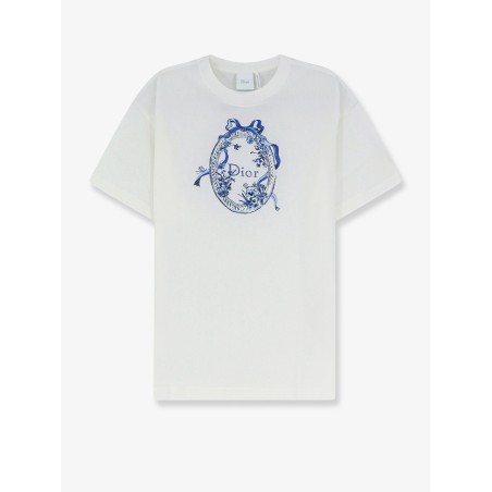 Dioriviera Cotton T-Shirt with Toile de Jouy Floral Garden Print