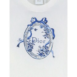 Dioriviera Cotton T-Shirt with Toile de Jouy Floral Garden Print