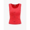 Cotton tank top with all-over embroidered logo lettering