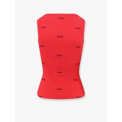 Cotton tank top with all-over embroidered logo lettering
