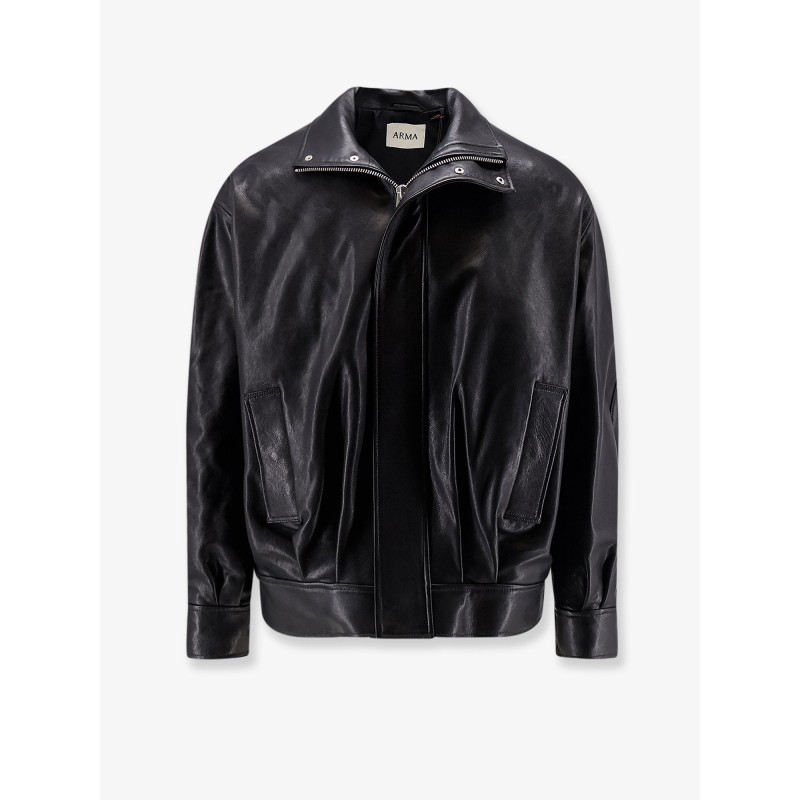 Paulo black leather jacket