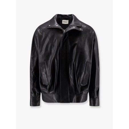 Paulo black leather jacket