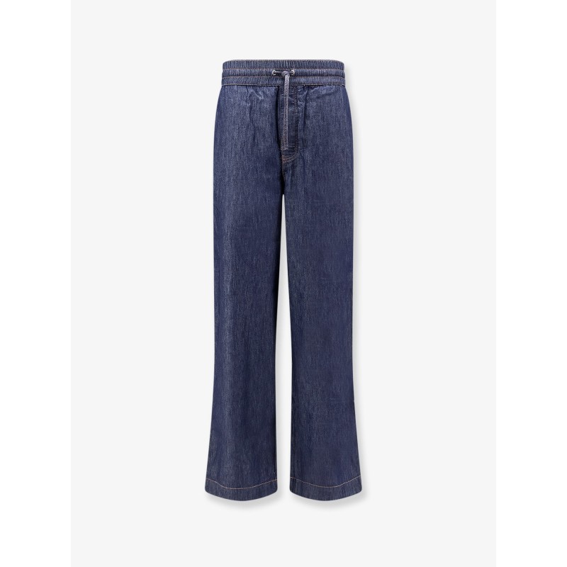 Jeans with adjustable drawstring