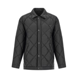 Quilted down jacket with logo