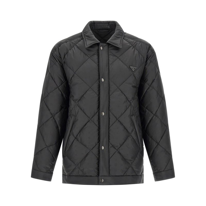 Quilted down jacket with logo