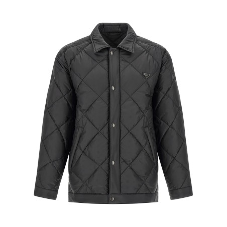 Quilted down jacket with logo