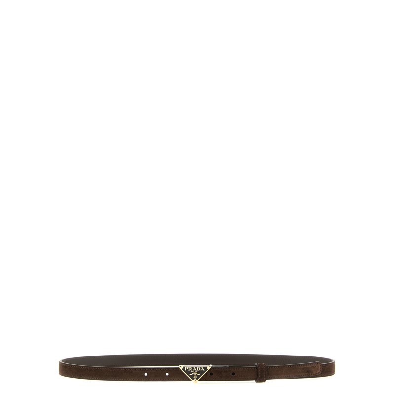 Logo suede belt