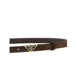Logo suede belt
