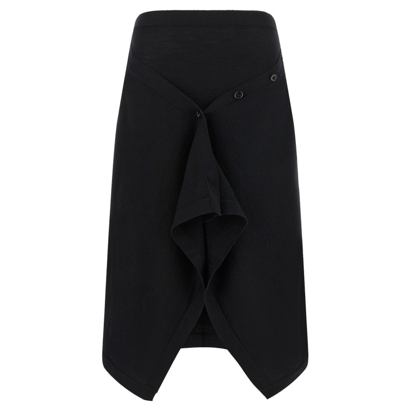 Button asymmetrical skirt