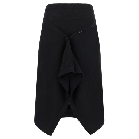 Button asymmetrical skirt