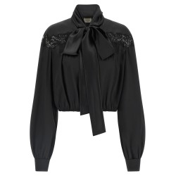 Lace silk shirt