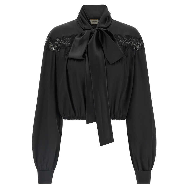 Lace silk shirt