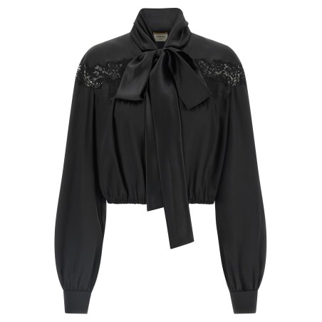 Lace silk shirt