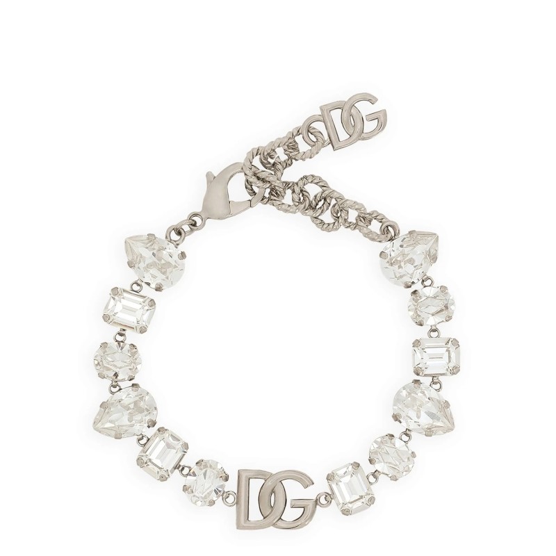 Bracelet with rhinestones and logo