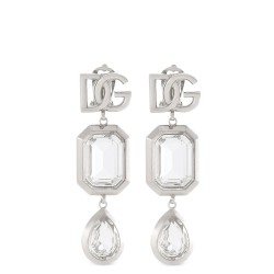 Pendant earrings with crystals