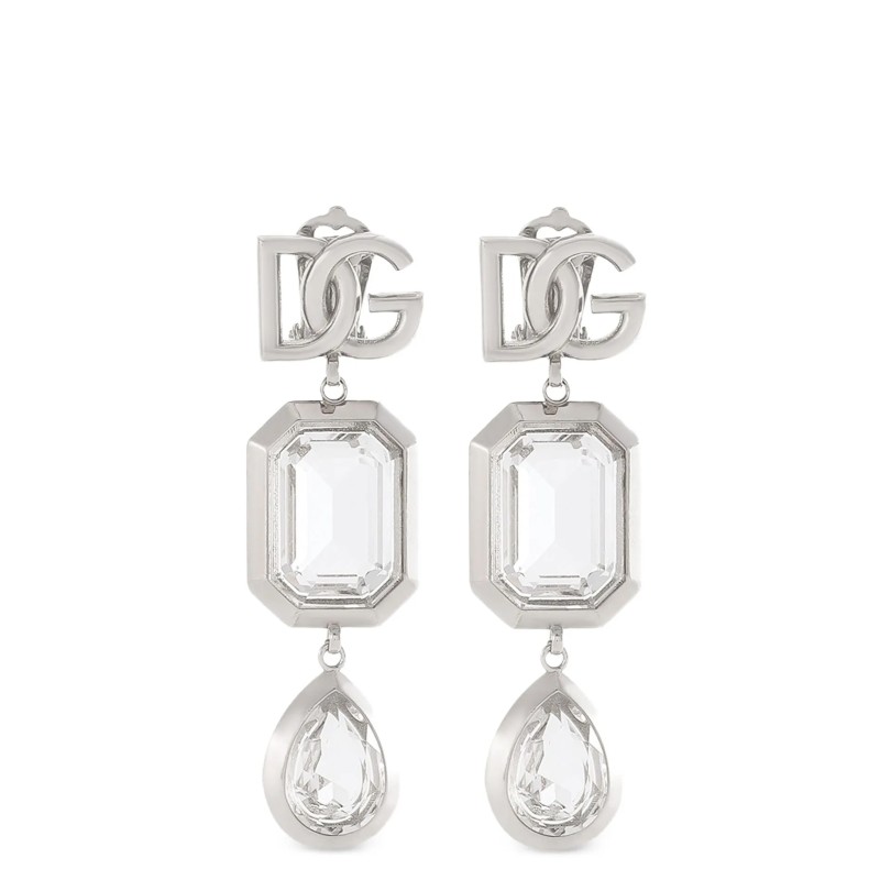 Pendant earrings with crystals