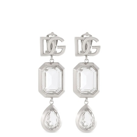 Pendant earrings with crystals