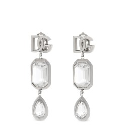 Pendant earrings with crystals