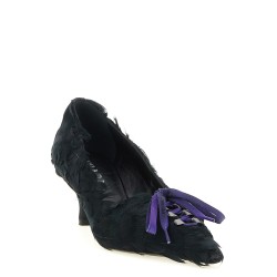 Satin and feather pumps