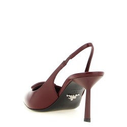 Brushed leather slingback