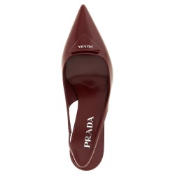 Brushed leather slingback