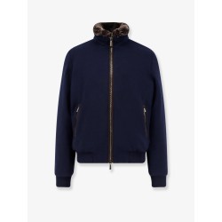 Bellati-Mrw wool and cashmere jacket with fur detail
