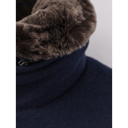 Bellati-Mrw wool and cashmere jacket with fur detail