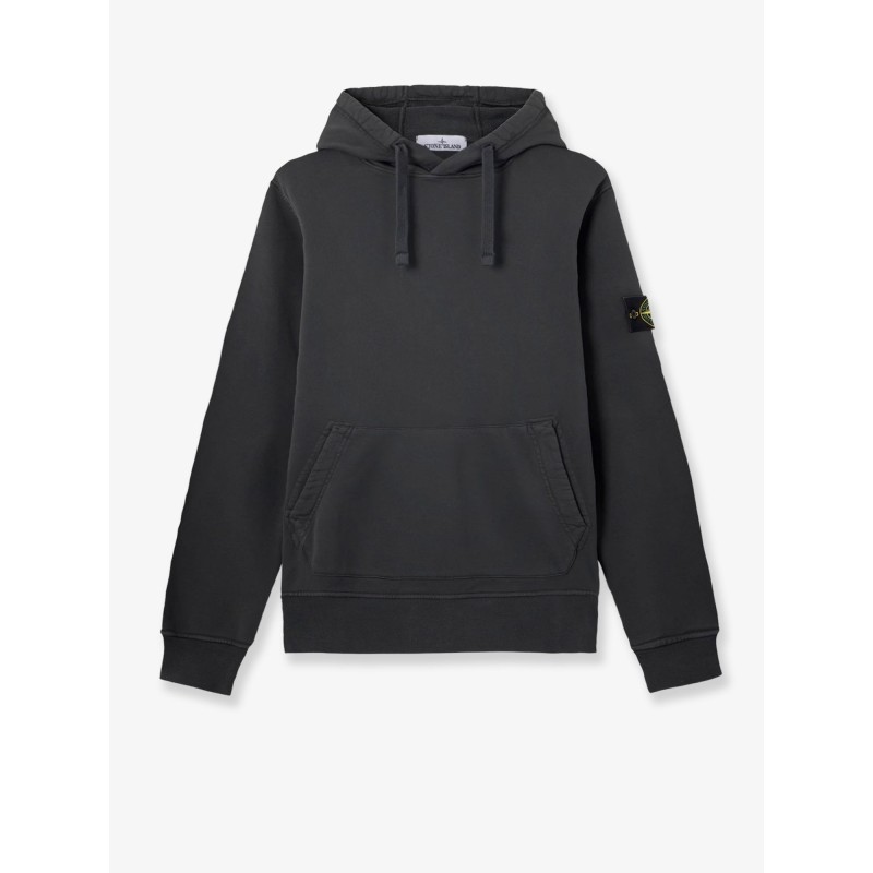 Cotton sweatshirt with side logo patch