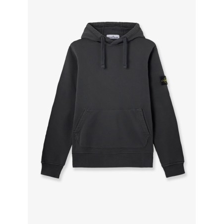 Cotton sweatshirt with side logo patch