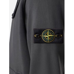 Cotton sweatshirt with side logo patch