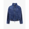 Denim jacket with embroidered lettering logo