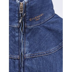 Denim jacket with embroidered lettering logo