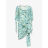 Silk dress with multicolor floral print