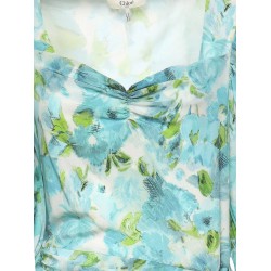 Silk dress with multicolor floral print