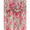 Silk long dress with floral print