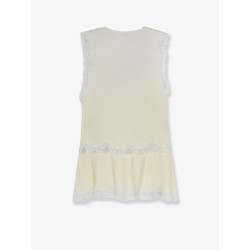 Silk top with lace inserts