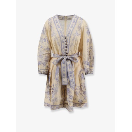 Indra printed linen dress