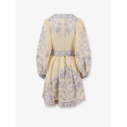 Indra printed linen dress