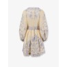 Indra printed linen dress